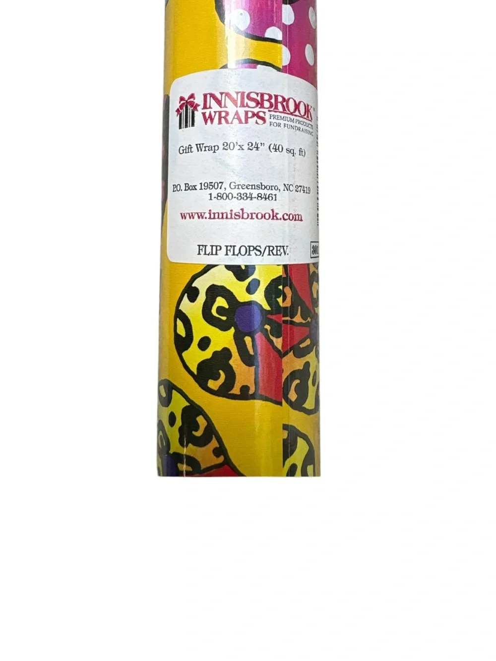 Innisbrook Reversible Gift Wrap NWT Flip Flops Leopard Print 40 Sq Ft